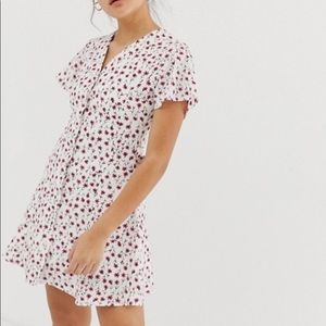 Daisy Street Floral Print Button Front Dress